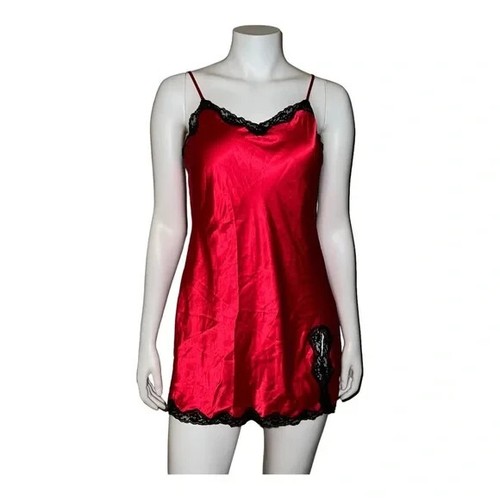 UNDERCOVER Camicia slip dress Victoria's Secret raso rosso Y2K abito medio in perfette condizioni