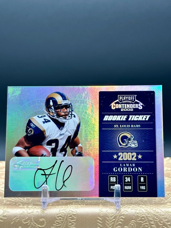 Lamar Gordon 2002 Playoff Contenders #150 (RC) Rookie Auto #'d /600 - Image 1 of 2