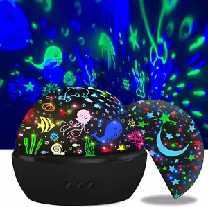Night Light for Kids 360° Rotating Starry Night Light Projector for Babys Black - Picture 1 of 12