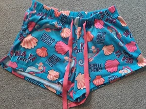 Justice "Shello There" Shorts Girls size 8 Sleep Short PJ bottoms Pajamas Ocean - Picture 1 of 3