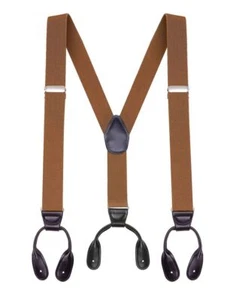 Buyless Fashion Button Suspenders for Men 48" Adjustable Straps 1 1/4" Y Shape - Picture 1 of 98
