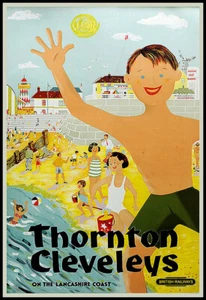 Art Poster Thornton Cleveleys Lancashire Coast Travel Print - Picture 1 of 1