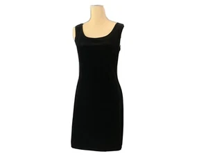 Jessica McClintock Black Velvet Stretch LBD Sz6 - Picture 1 of 5