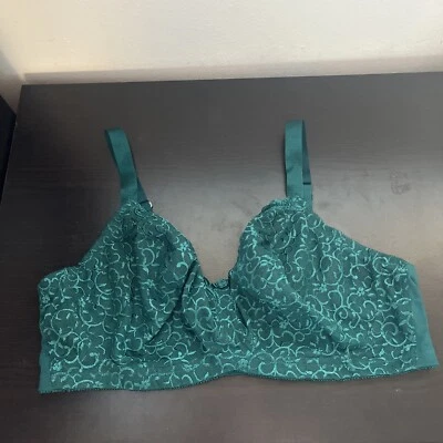 Sujetador LANE BRYANT íntimo DE COLECCIÓN 46D ENCAJE TRANSPARENTE SIN FORRO inalámbrico Verde 9987 Foto 1 de 4