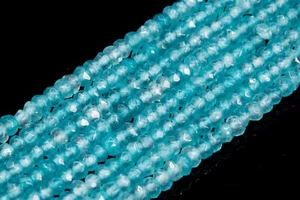 4x2MM Natural Faint Blue Jade Beads Grade AAA Faceted Rondelle Loose Beads 15" - Picture 1 of 4