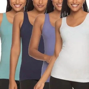 Felina Womens Cotton Modal Reversible Tank Top Pack 4 Size Small layer V-neck - Picture 1 of 8