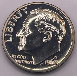 1968 S Roosevelt Dime 10C Proof - San Francisco Neuwertig (SKU 174) - Bild 1 von 4