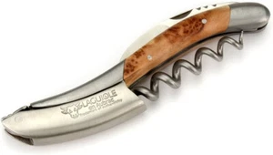 Laguiole en Aubrac Korkenzieher Kellnermesser aus Edelstahl matt Wacholderholz - Bild 1 von 10