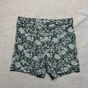 Nanette Lepore Shorts Womens Large Green Floral Grandmacore Stretch Pull On - Picture 1 of 11