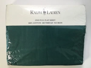 RALPH LAUREN #FVA493 GRÜNES KOMPLETTES FLACHES LAKEN 100 % BAUMWOLLE 200 TRD 54 X 75 - Bild 1 von 2