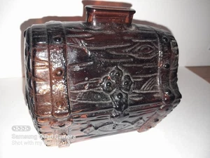 Vintage Schatztruhe Piraten Beute Truhe Braunglas Sparschwein Sparkünze - Bild 1 von 13
