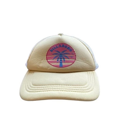 Billabong yellow and pink  mesh back trucker hat adjustable women's one size - Image 1 of 4
