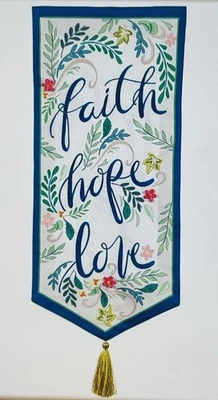 NIP Evergreen Garden House Flag FAITH HOME LOVE Everlasting Impression Decor NEW - Image 1 of 4