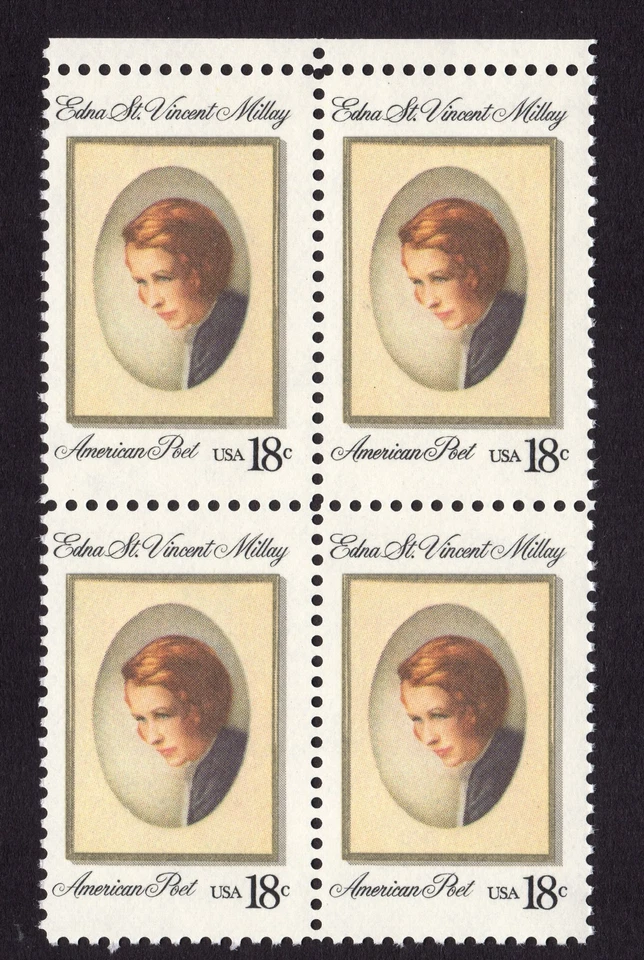 Scott #1926 Edna St. Vincent Millay Block of 4 Stamps - MNH - Image 1 of 1