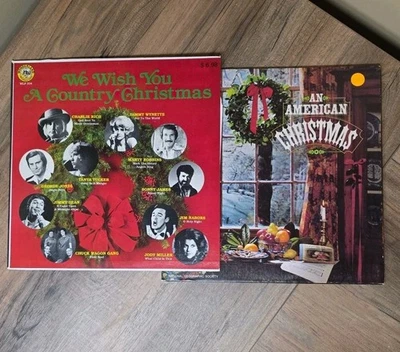 2pc Lot Of Vintage Christmas Vinyl LPs Records ~ We Wish You A Country Christmas - Image 1 of 4