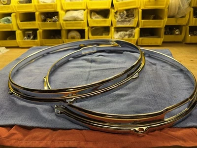 Slingerland 8 tacos Stick Saver 1966 cromo sobre latón 14" caja aros de tambor XLNT! Foto 1 de 4