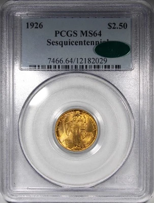1926 $2.5 Sesquicentennial Gold Commemorative PCGS MS64 CAC - Image 1 of 4