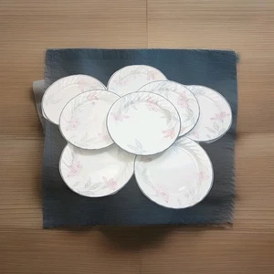 Corelle Rosa Trio 8er Set Salat Brot Butter Mittagessen Wüste Teller 7 1/8"  - Bild 1 von 9