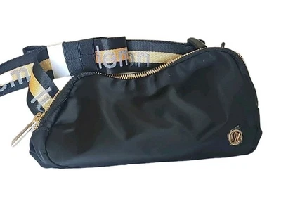 LULULEMON Everywhere Black/Gold/White Opal Waist Belt Crossbody Bag 1L - Image 1 of 4