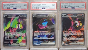 2024 Pokemon SFA En Okidogi Fezandipiti Munkidori SIR PSA 9,9,9 Sequential #'d - Picture 1 of 7