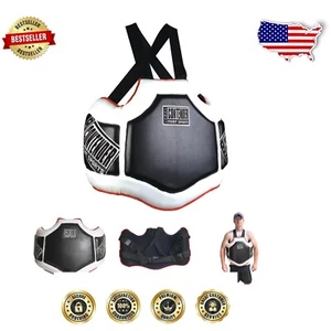 Adjustable Black/White Body Protector for Boxing & MMA - Enhance Training Safety - Picture 1 of 10