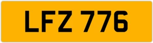 LFZ 776 L 3x3 DATELESS PRIVATE NUMBER PLATE LEE LOU LUKE LUCY LEO LISA LIAM LEN - Picture 1 of 1