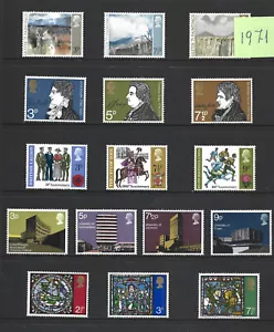 GROSSBRITANNIEN Q.E.II 1971 FEINE POSTFRISCHE SAMMLUNG IN SÄTZEN KOMPLETT FÜR DAS JAHR - Bild 1 von 1