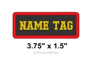 Custom Embroidered Name Tag Motorcycle Biker Sew on Patch 3.75" x 1.5" (A) - Picture 1 of 11
