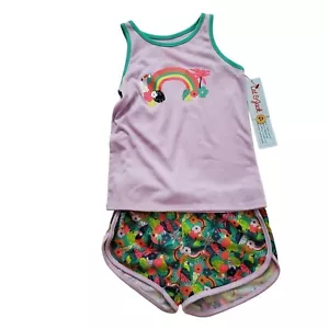 Cat & Jack Girl's Rainbow Print Purple Tank Top And Shorts Set Size S(6-6X) NWT - Picture 1 of 7