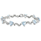 Amour Sterling Silver Diamond & Blue Topaz And Diamond Accent Bracelet