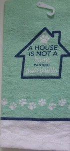 VOLL UNGESCHNITTEN EIN HAUS IST KEIN ZUHAUSE OHNE PFOTENABDRÜCKE Druck BAUMWOLLHANDTUCH - Bild 1 von 1