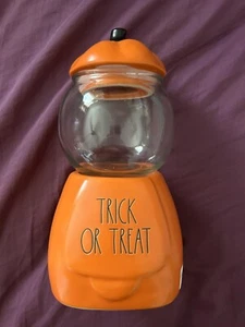 Rae Dunn Halloween Pumpkin 2023 TRICK OR TREAT Gumball Candy Canister New - Picture 1 of 3
