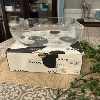 Villeroy & Boch Colección Vivo Cuenco Cuadrado Vidrio Grande Profundo Alemania 8”x 8” NUEVO Foto 1 de 4