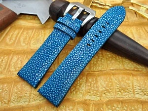 24mm/20mm Polished Stingray Leather Watch Band Bespoke Vintage Exotic Leather - Picture 1 of 9