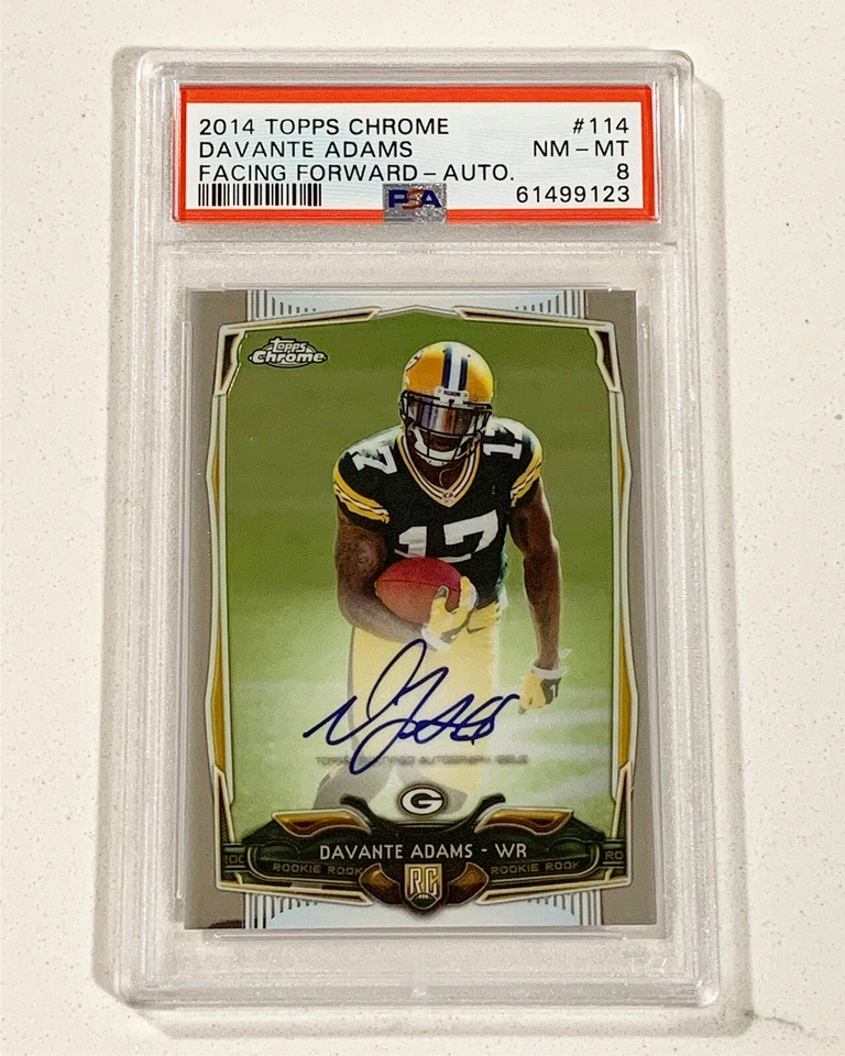 Davante Adams 2014 Topps cromo radiocontrol novato automático #114 Packers Raiders PSA 8 caras Foto 1 de 1