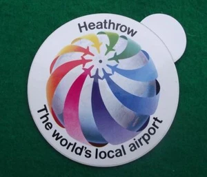 Vintage Heathrow The Worlds Local Airport UK Aviation Sticker Decal - Picture 1 of 2
