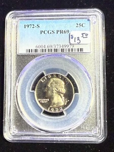1972 S WASHINGTON QUARTER PCGS PR69 - Picture 1 of 4