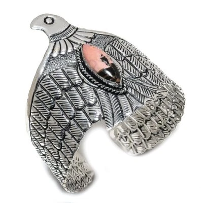 Brazalete ajustable de joyería con piedras preciosas de rodonita hecho a mano S315 Foto 1 de 4