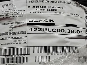 Isotec 122ULC00 12/2C Low Volt Outdoor Direct Burial Lighting Cable 150V /50ft - Picture 1 of 8