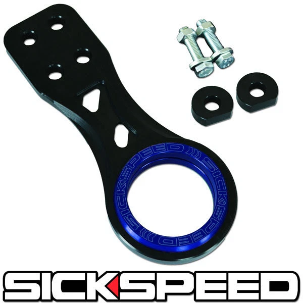 JUEGO DE GANCHO DE REMOLQUE DE CARRERAS DE ALTA RESISTENCIA PARACHOQUES DELANTERO ALUMINIO NEGRO/AZUL P3 Foto 1 de 1