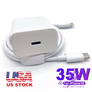 Original USB-C Wall Fast Charger Block 6ft Cable For iPhone 16 15 14 13 Pro Max - Picture 1 of 17