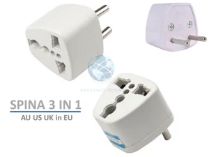 ADATTATORE CONVERTITORE SPINA RETE VIAGGIO PRESA INGLESE UK A EUROPEA EU - Imagen 1 de 1