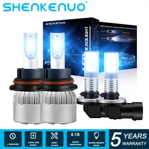 For Dodge Dakota 1997-2004 4Pcs 8000K LED Headlight Kit High Low Beam +Fog Bulbs - Picture 1 of 12