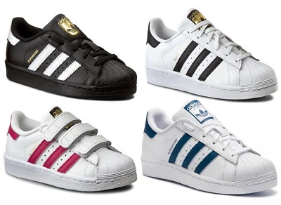 ADIDAS SUPERSTAR Foundatio CF C scarpe bambino bambina sportive sneakers pelle - Immagine 1 di 4
