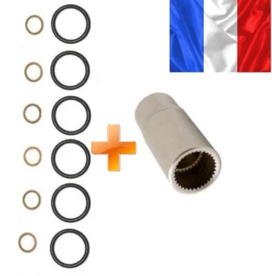 Douille pompe à injection Bosch MERCEDES + 6 joints torique + 6 rondelles cuivre - Image 1 of 3