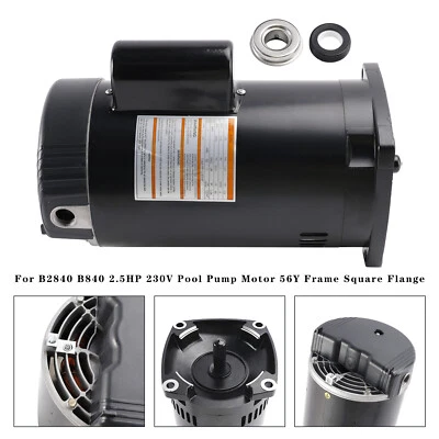 AMOTOPART B2840 B840 2.5HP 230V Pool Pump Motor 56Y Frame Square Flange L3