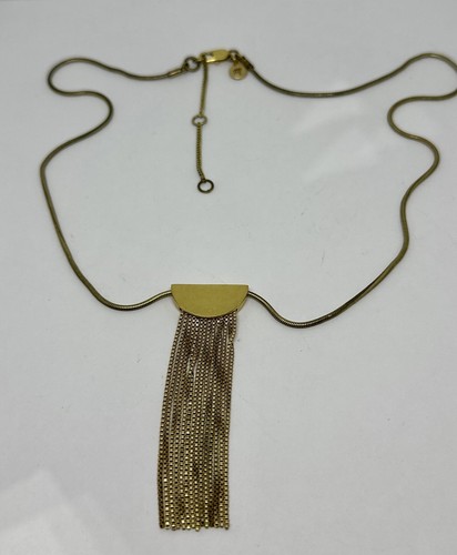 VETEMENTS Madewell Tono Oro Mezzo Cerchio Frangia Pendente Catena Serpente 21" Collana Moderna Adj