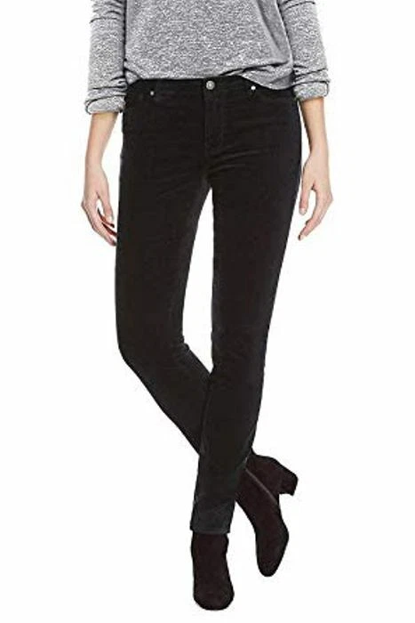 New Women's Buffalo Mid Rise Velvet Stretch Skinny Jeans / Pants Black 4 - Image 1 of 1