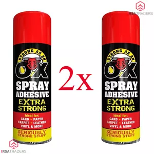 2x Spray Adhesive Glue for Card Paper Foam Carpet Leather Art Craft Fabric 500ml - Picture 1 of 1