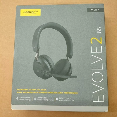 Jabra Evolve2 65 Wireless Headset, USB-A, UC, Black (26599-989-999) - Image 1 of 2